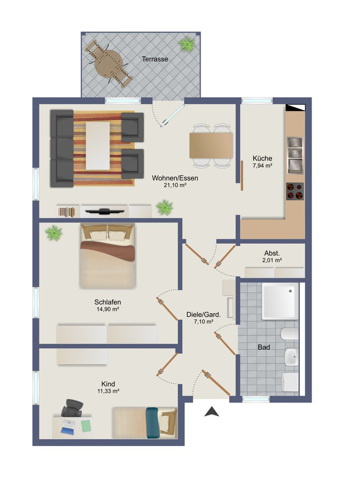 Wohnung 3 - Zum Glück Bötzow